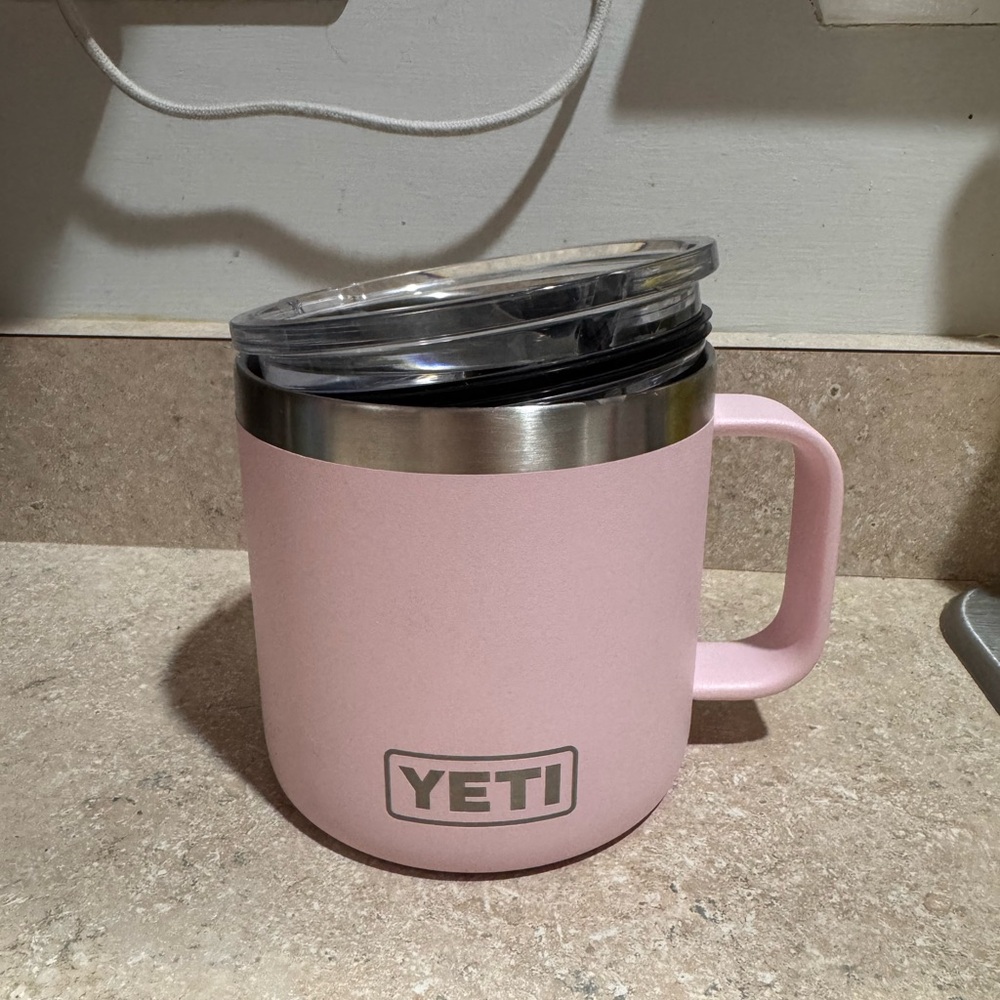 YETI Blush Pink Mug with Clear Lid